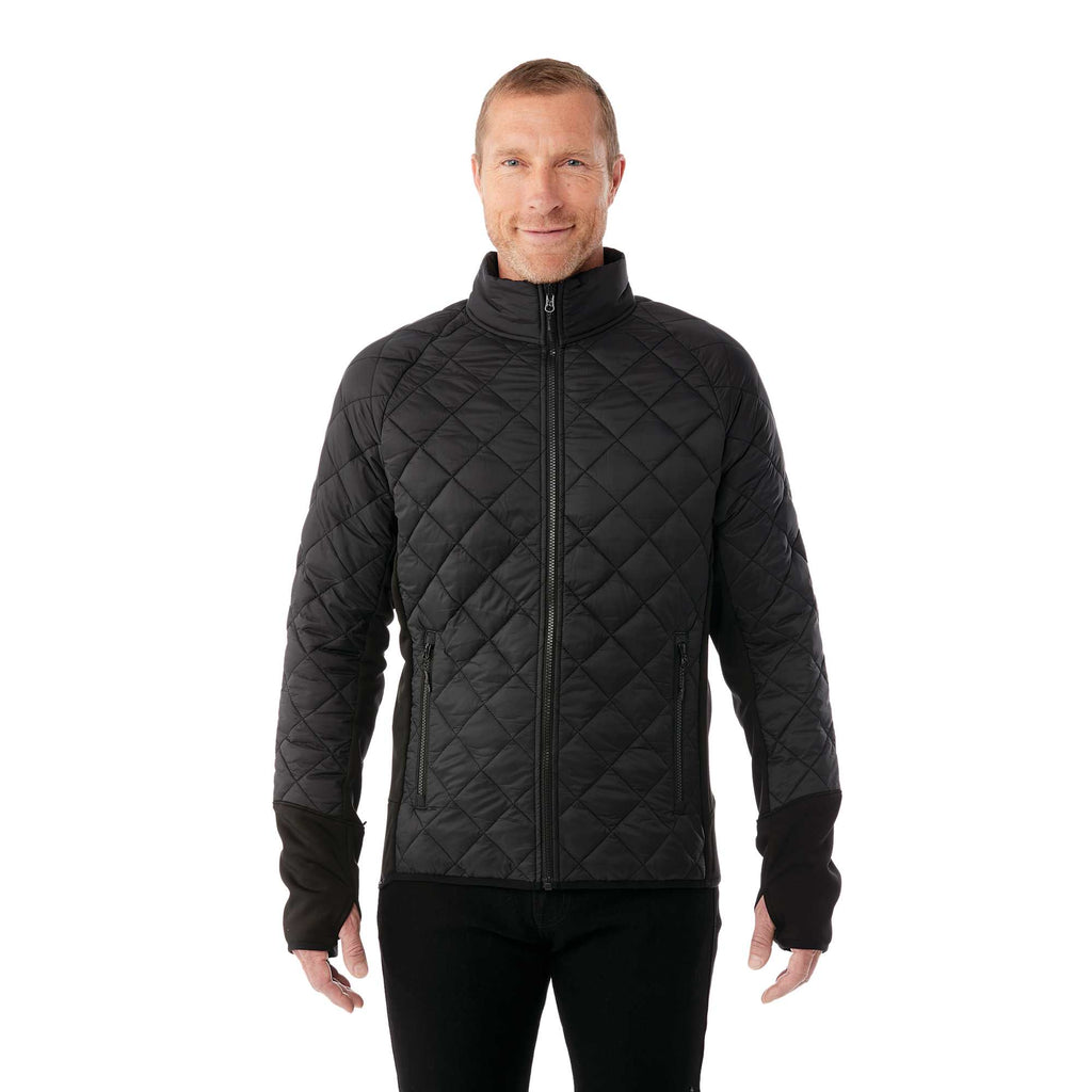 Yamaska 3-in-1 Waterproof Softshell Jacket for Men Laser Engraving - Black/Black - Front On Model