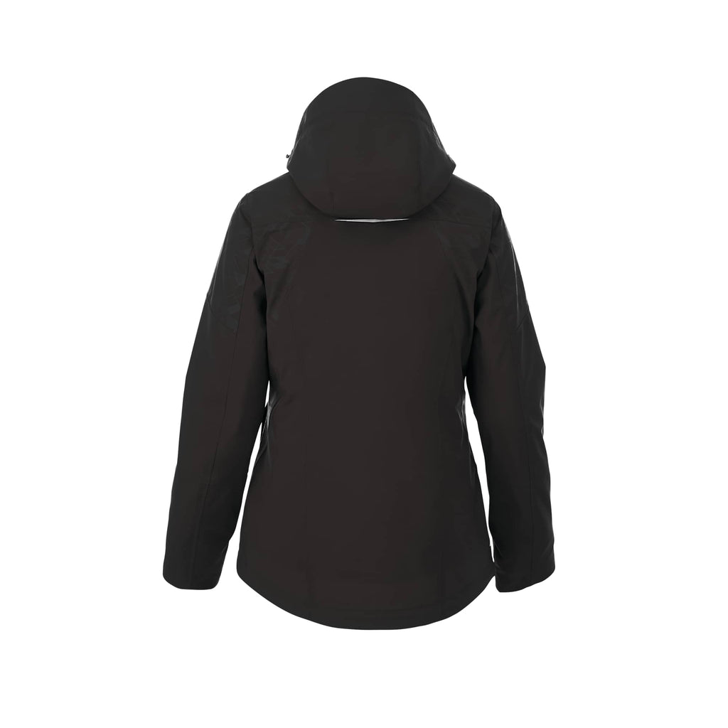 Yamaska 3-in-1 Waterproof Softshell Jacket for Women Debossing - Black/Black - Back Flat 2