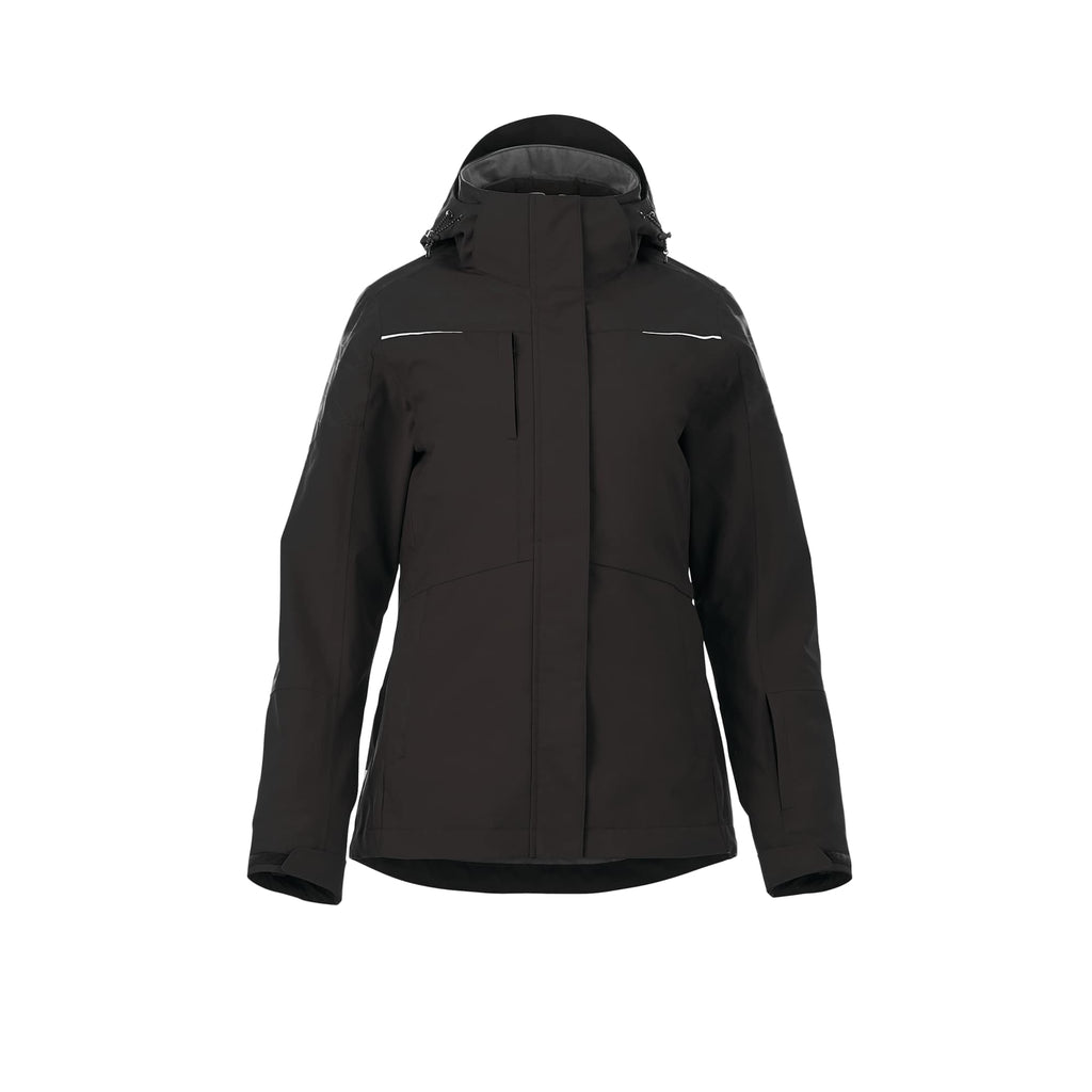 Yamaska 3-in-1 Waterproof Softshell Jacket for Women Debossing - Black/Black - Front Flat 2
