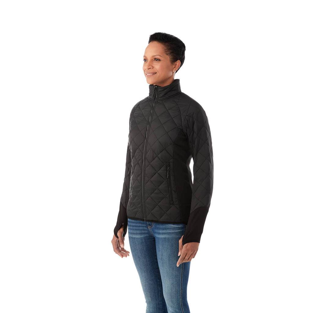 Yamaska 3-in-1 Waterproof Softshell Jacket for Women Debossing - Black/Black - On Model