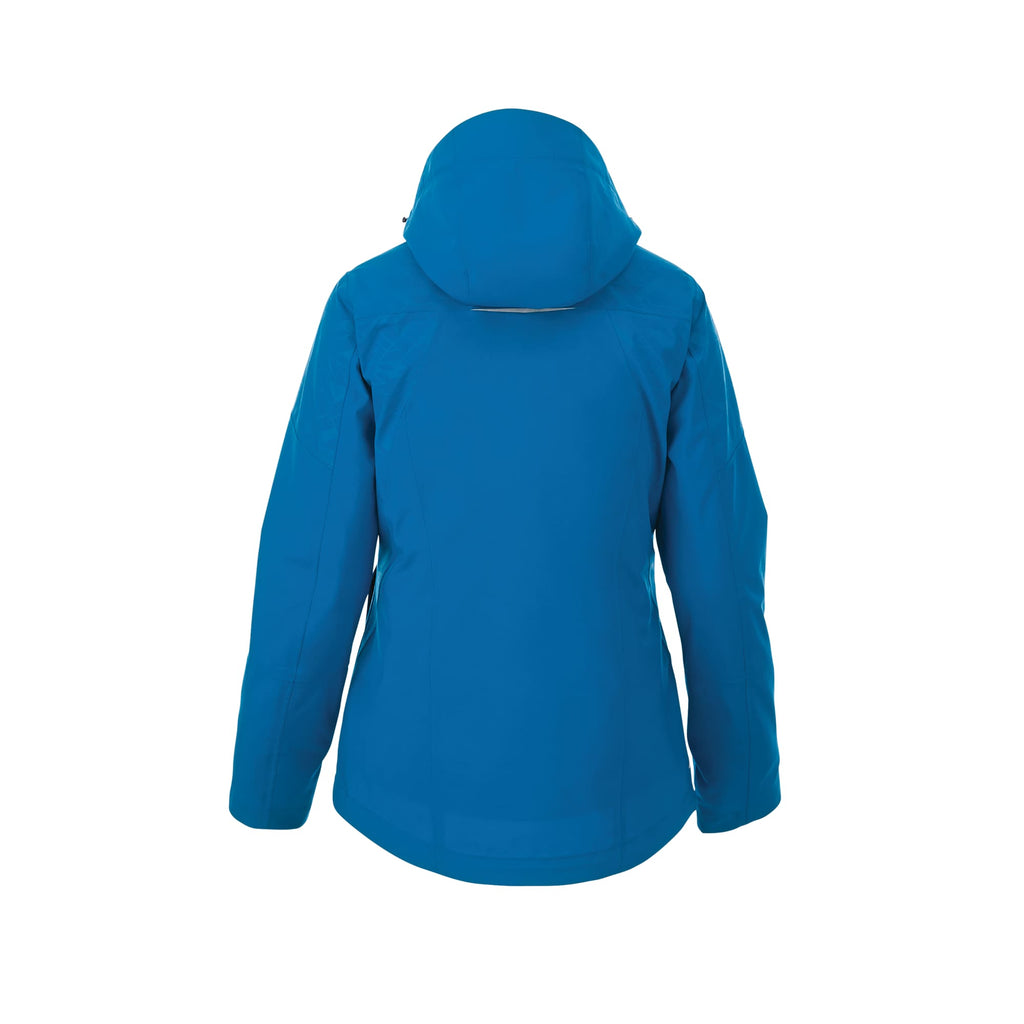 Yamaska 3-in-1 Waterproof Softshell Jacket for Women Debossing - Olympic Blue/Black - Back Flat