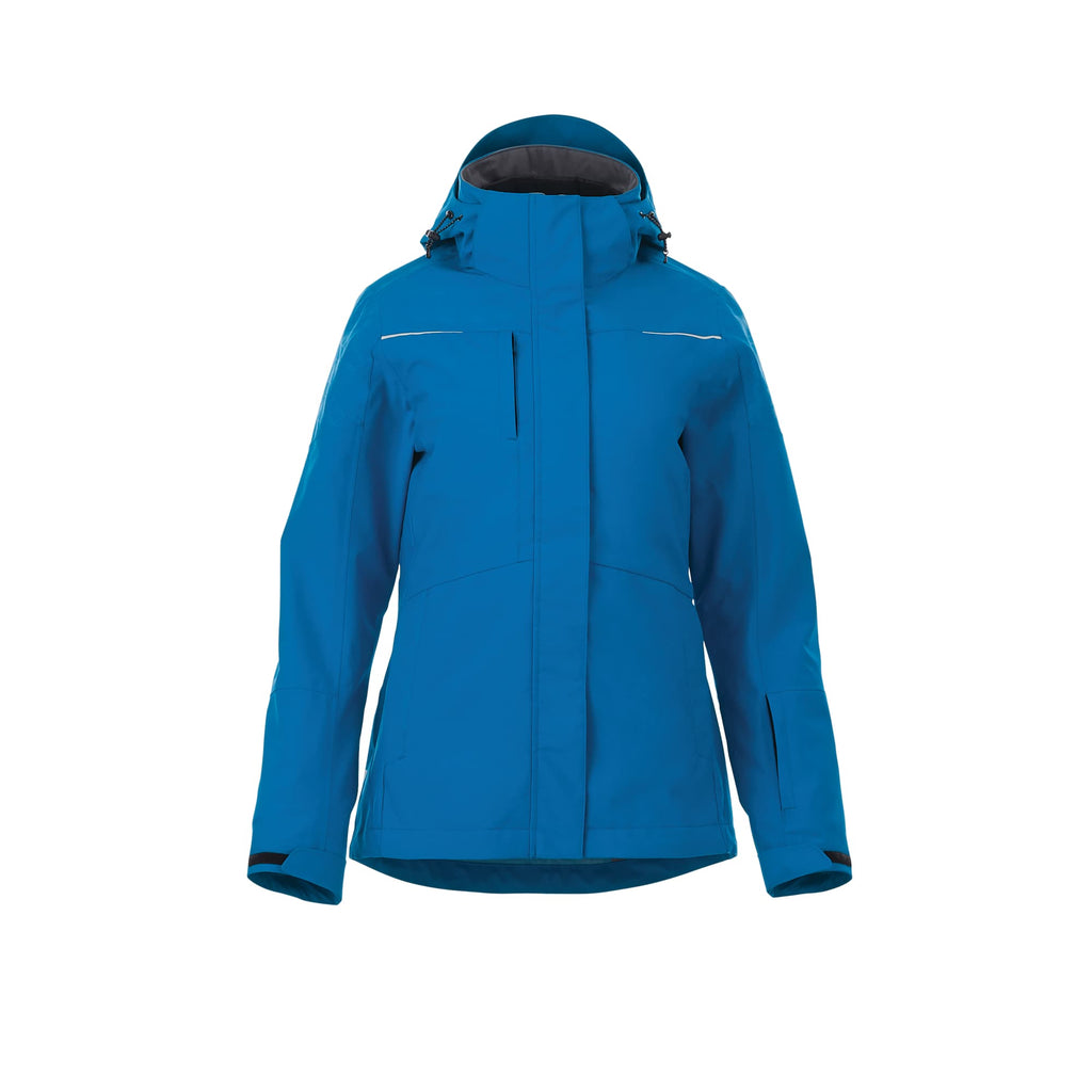 Yamaska 3-in-1 Waterproof Softshell Jacket for Women Debossing - Olympic Blue/Black - Front Flat