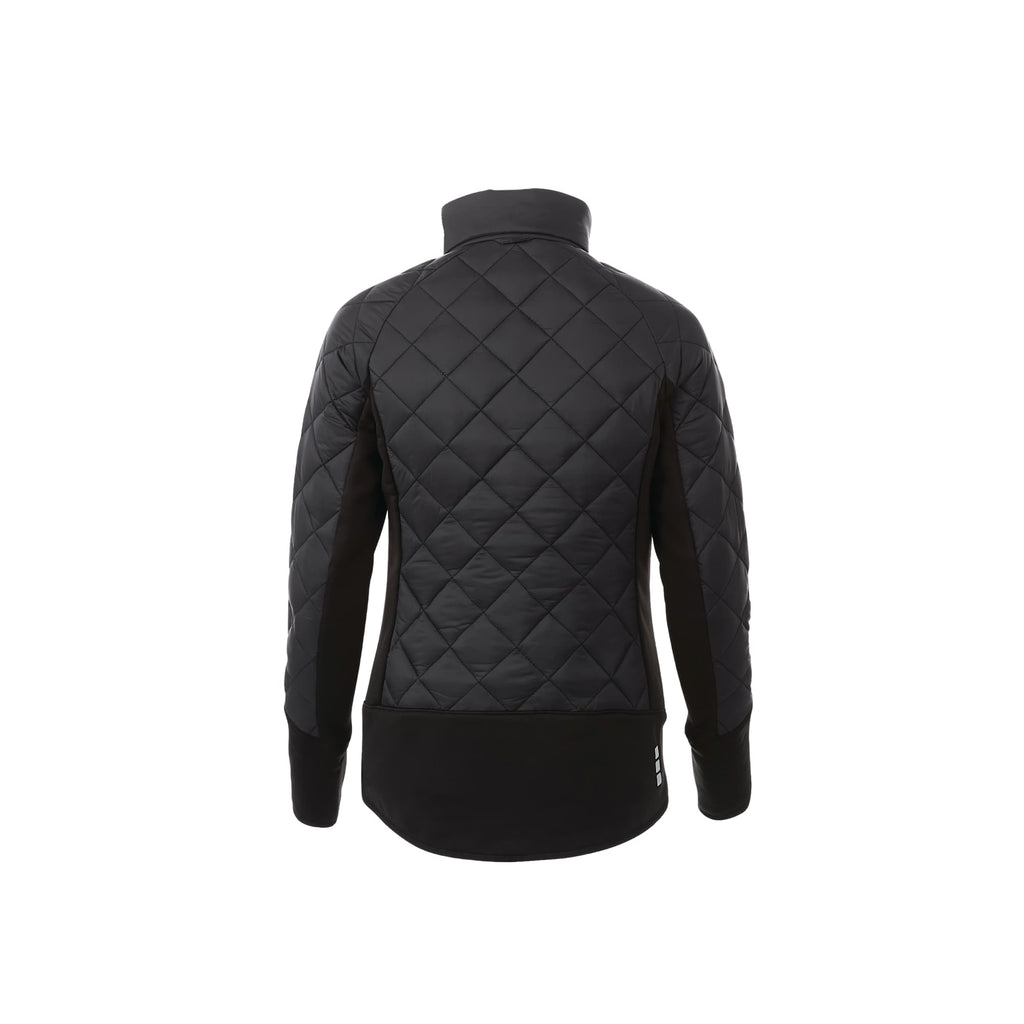 Yamaska 3-in-1 Waterproof Softshell Jacket for Women Embroidery - Black/Black - Back Flat