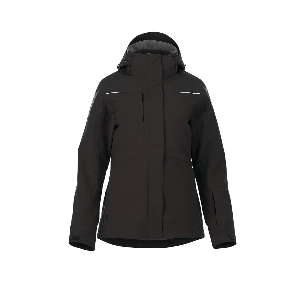 Yamaska 3-in-1 Waterproof Softshell Jacket for Women Embroidery - Black/Black - Front Flat 2