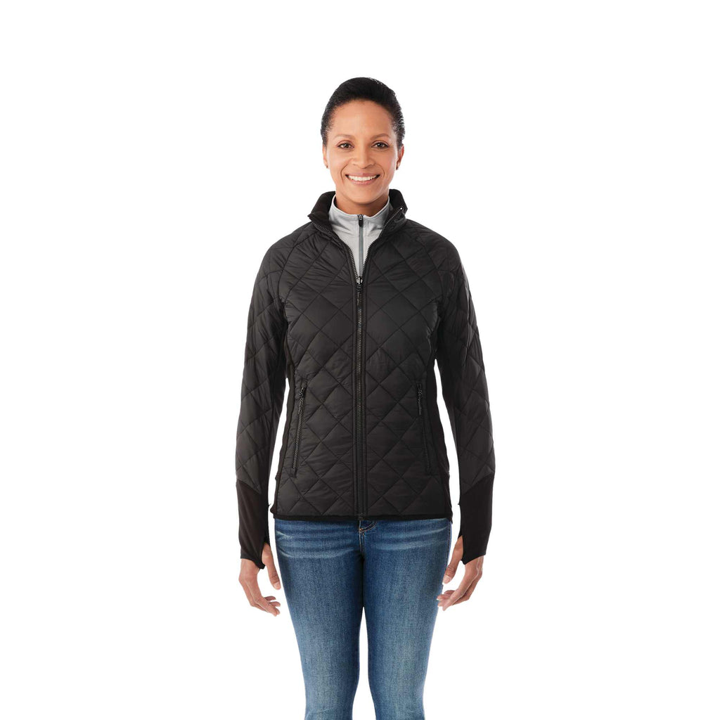 Yamaska 3-in-1 Waterproof Softshell Jacket for Women Transfer - Black/Black - Front On Model