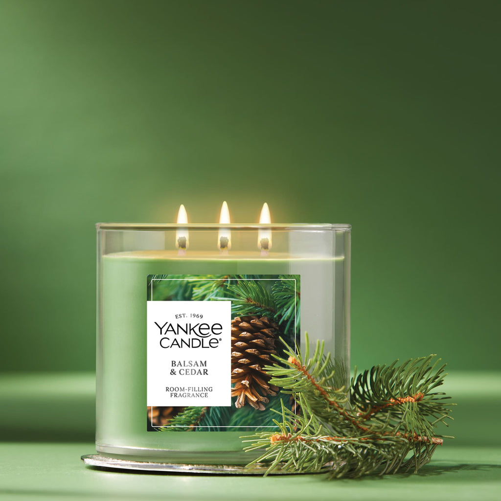 Yankee Candle Three Wick Candle, 14.5 oz - Balsam and Cedar - View 3