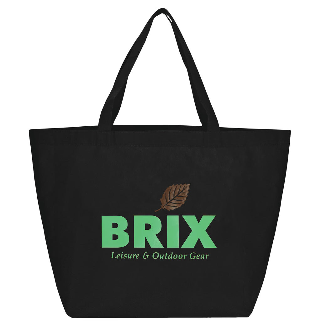 YaYa Flared Shopper Tote in Non-Woven Polypropylene - Black - Front