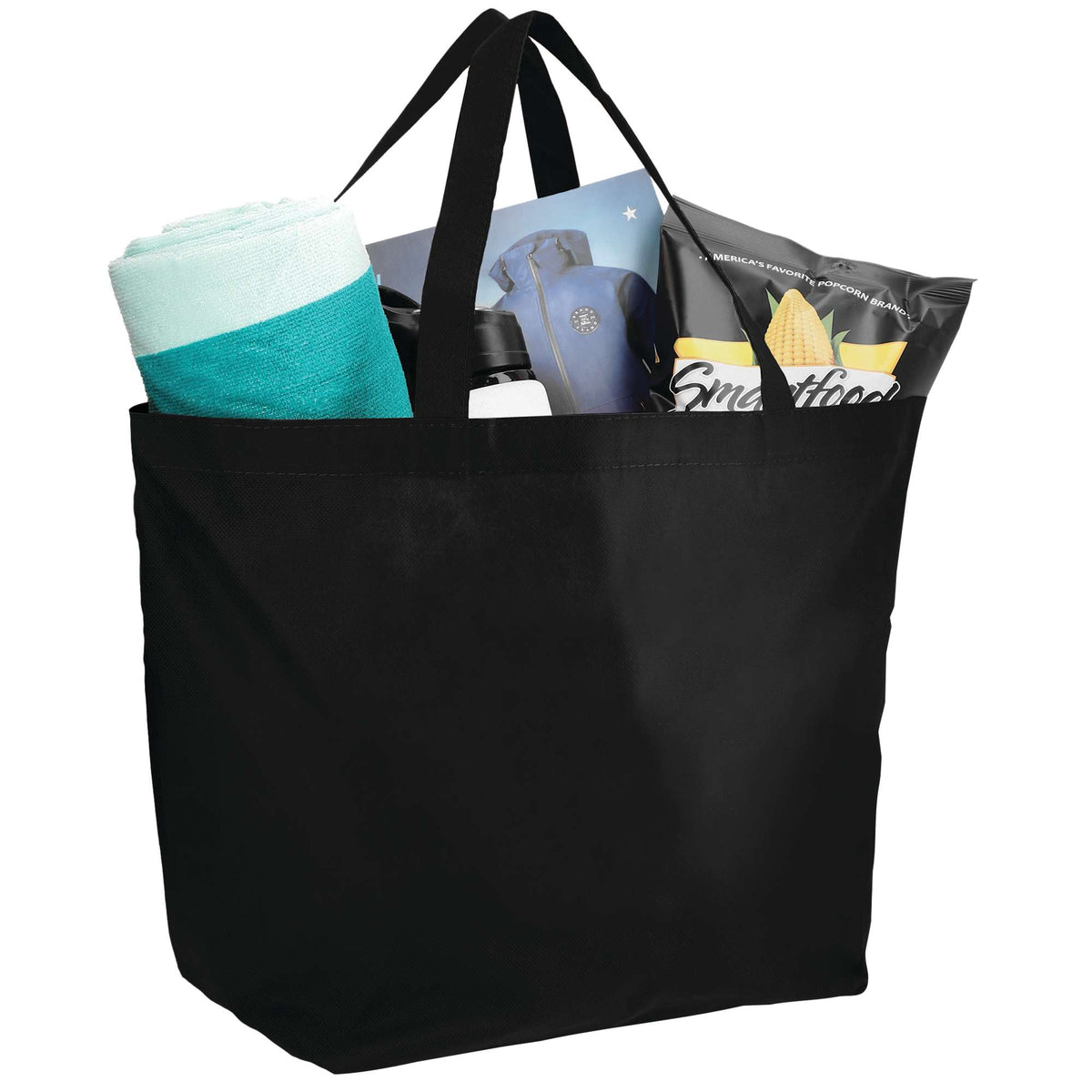 YaYa Flared Shopper Tote in Non-Woven Polypropylene - Black - Photo 4