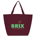 YaYa Flared Shopper Tote in Non-Woven Polypropylene - Burgundy - Front
