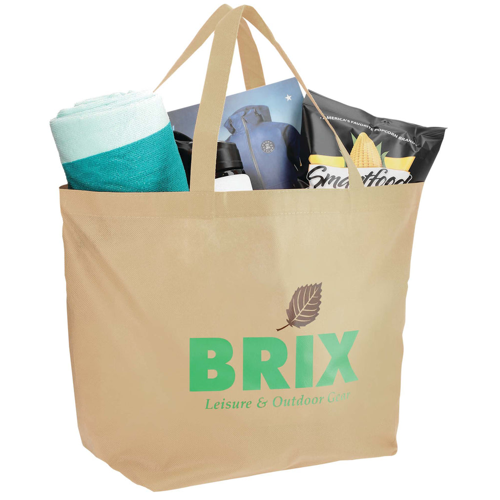 YaYa Flared Shopper Tote in Non-Woven Polypropylene - Cream - Photo 2