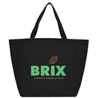 YaYa Flared Shopper Tote in Non-Woven Polypropylene Full Color - Black - Front
