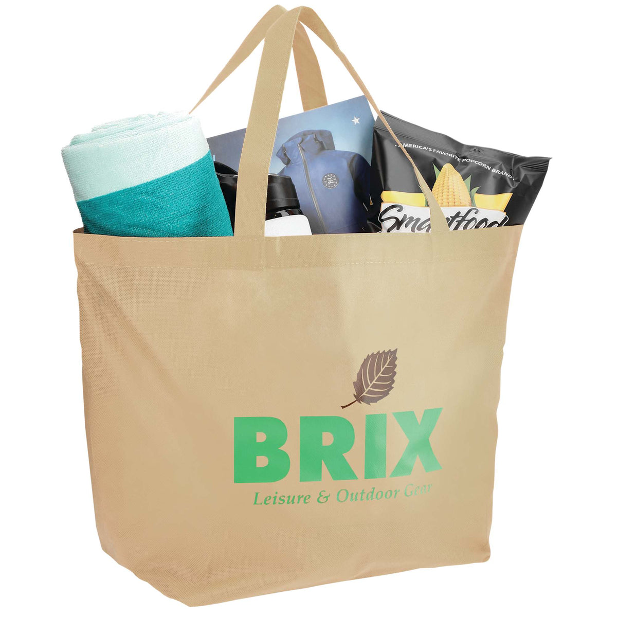 YaYa Flared Shopper Tote in Non-Woven Polypropylene Full Color - Cream - Photo 2