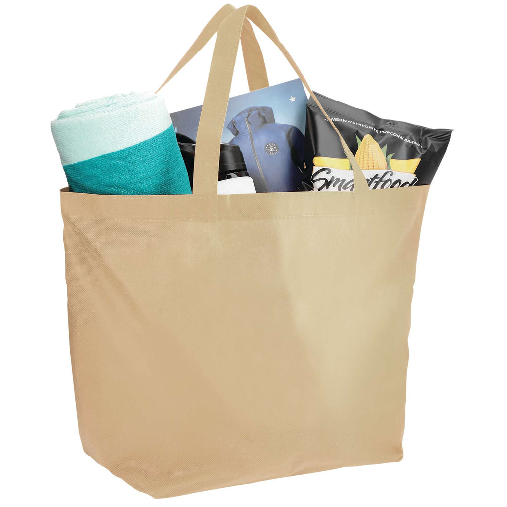 YaYa Flared Shopper Tote in Non-Woven Polypropylene Full Color - Cream - Photo 3