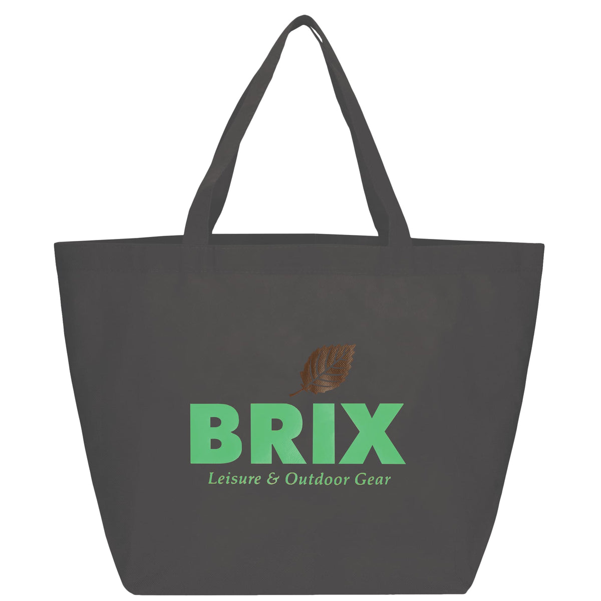 YaYa Flared Shopper Tote in Non-Woven Polypropylene Full Color - Gray - Front