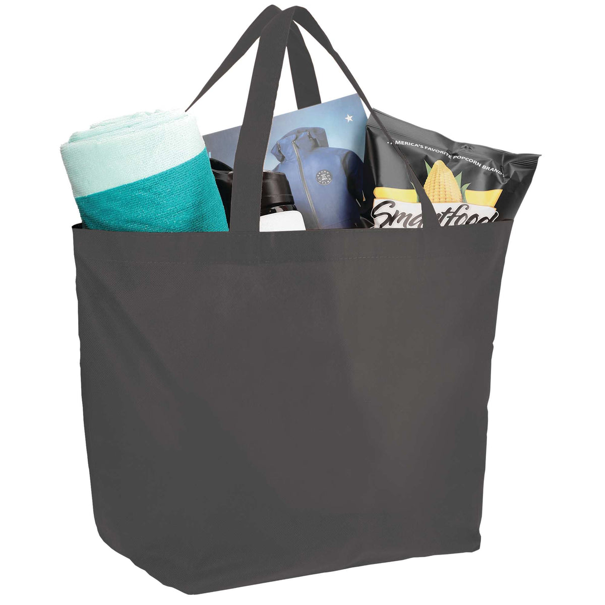YaYa Flared Shopper Tote in Non-Woven Polypropylene Full Color - Gray - Photo 3