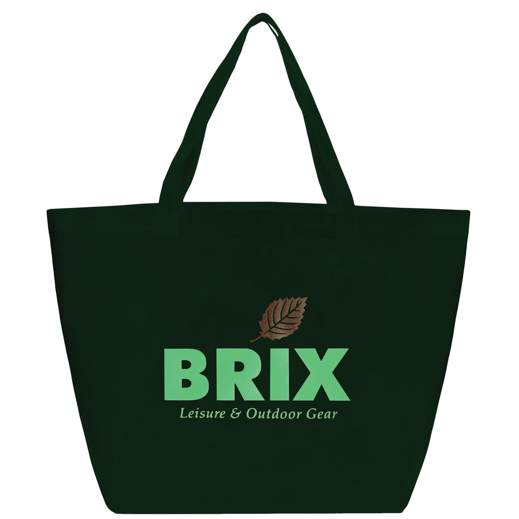 YaYa Flared Shopper Tote in Non-Woven Polypropylene Full Color - Hunter Green - Front