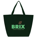 YaYa Flared Shopper Tote in Non-Woven Polypropylene Full Color - Hunter Green - Front