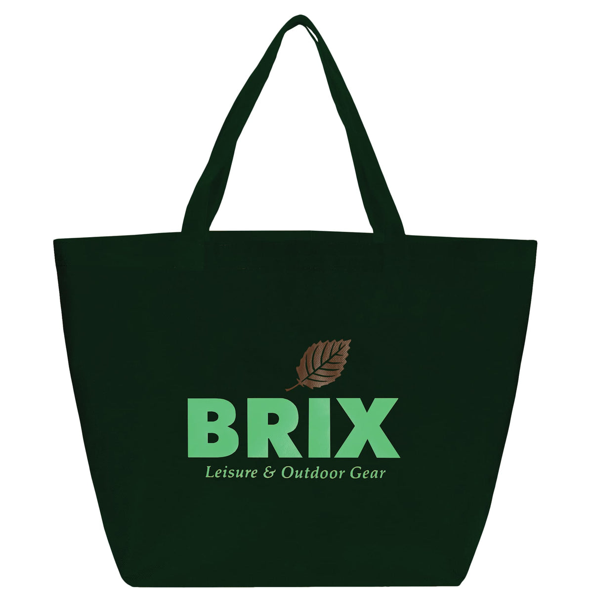 YaYa Flared Shopper Tote in Non-Woven Polypropylene Full Color - Hunter Green - Front