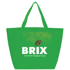 YaYa Flared Shopper Tote in Non-Woven Polypropylene Full Color - Lime Green - Front