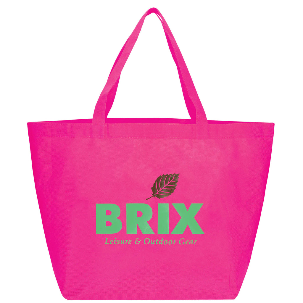 YaYa Flared Shopper Tote in Non-Woven Polypropylene Full Color - Magenta - Front