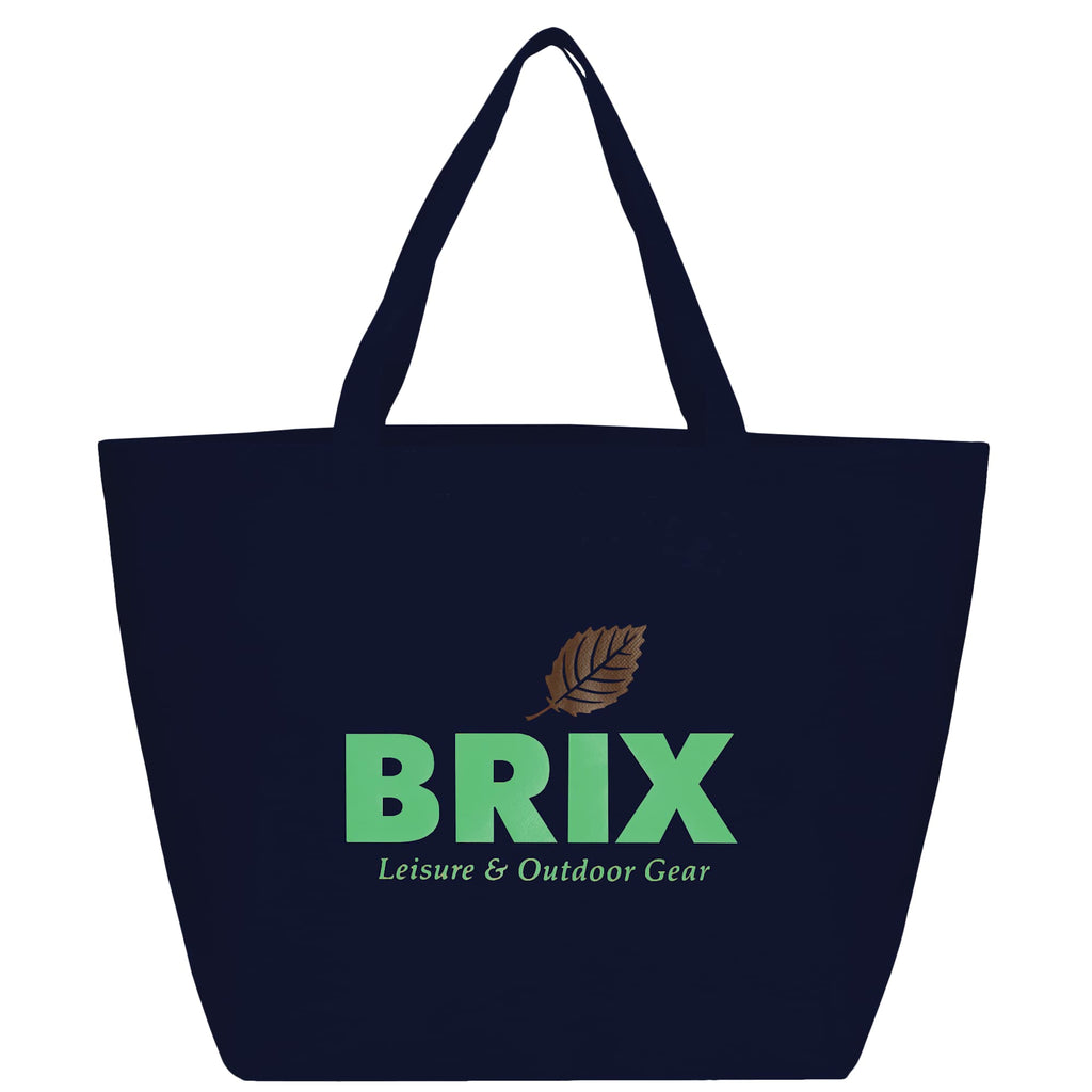 YaYa Flared Shopper Tote in Non-Woven Polypropylene Full Color - Navy Blue - Front