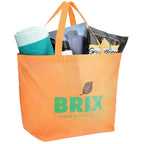 YaYa Flared Shopper Tote in Non-Woven Polypropylene Full Color - Orange - Photo