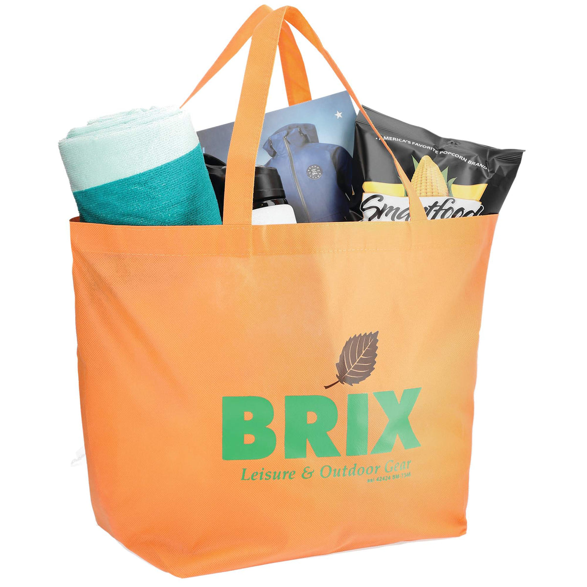 YaYa Flared Shopper Tote in Non-Woven Polypropylene Full Color - Orange - Photo