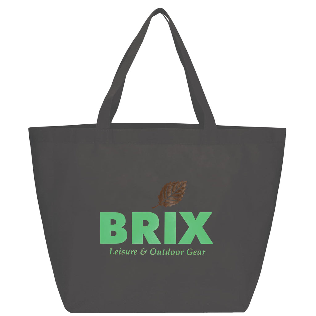 YaYa Flared Shopper Tote in Non-Woven Polypropylene - Gray - Front