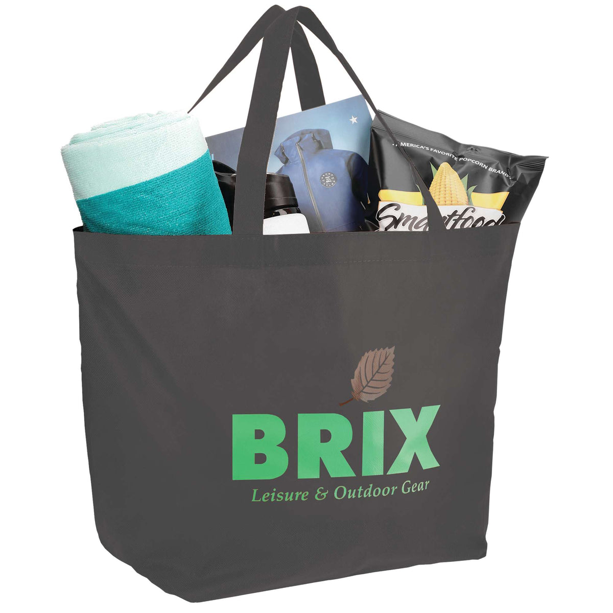YaYa Flared Shopper Tote in Non-Woven Polypropylene - Gray - Photo 2