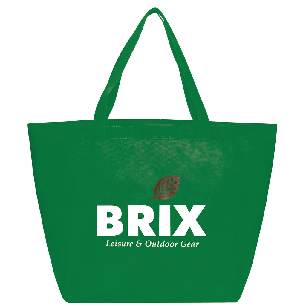 YaYa Flared Shopper Tote in Non-Woven Polypropylene - Green - Front