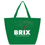 YaYa Flared Shopper Tote in Non-Woven Polypropylene - Green - Front