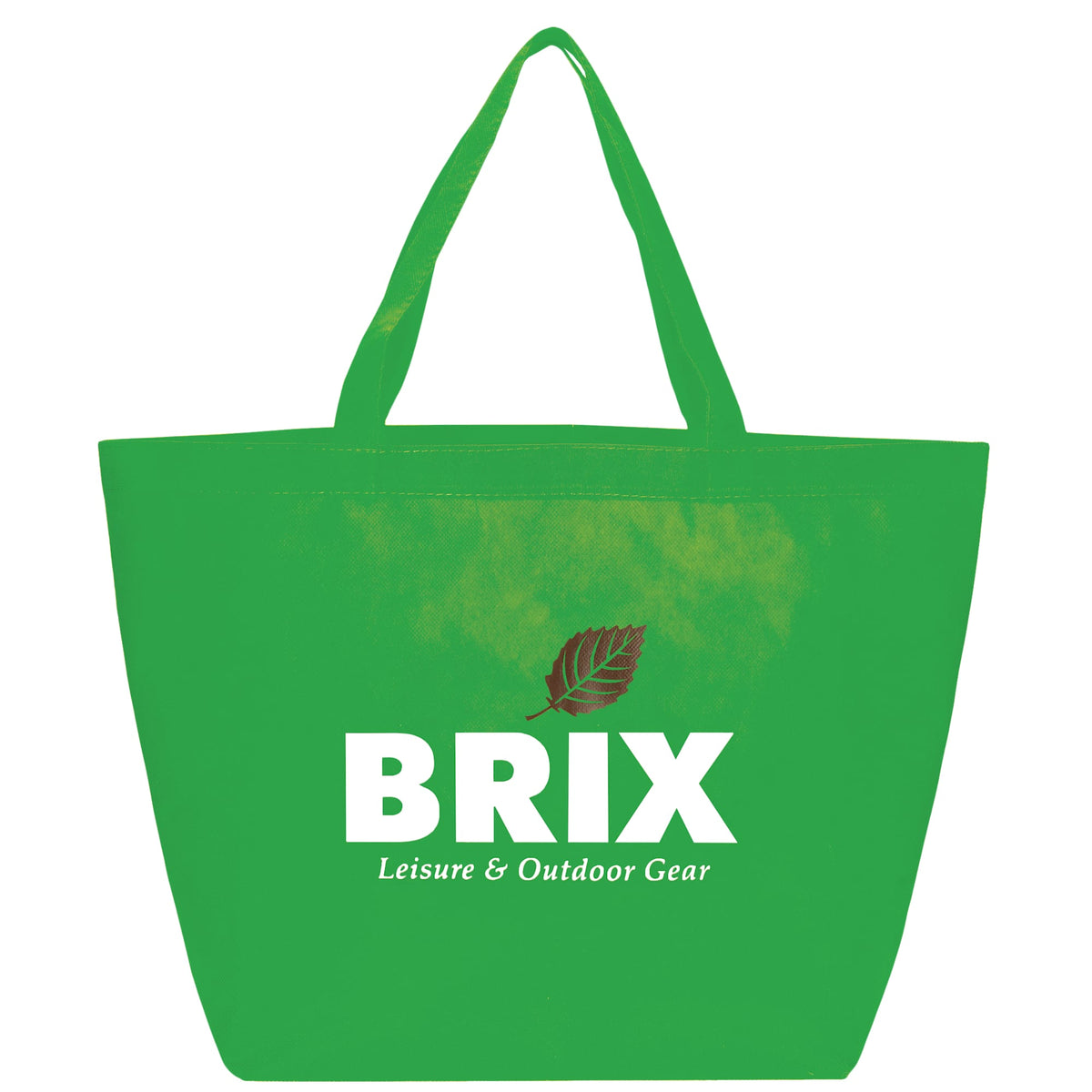 YaYa Flared Shopper Tote in Non-Woven Polypropylene - Lime Green - Front