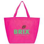 YaYa Flared Shopper Tote in Non-Woven Polypropylene - Magenta - Front