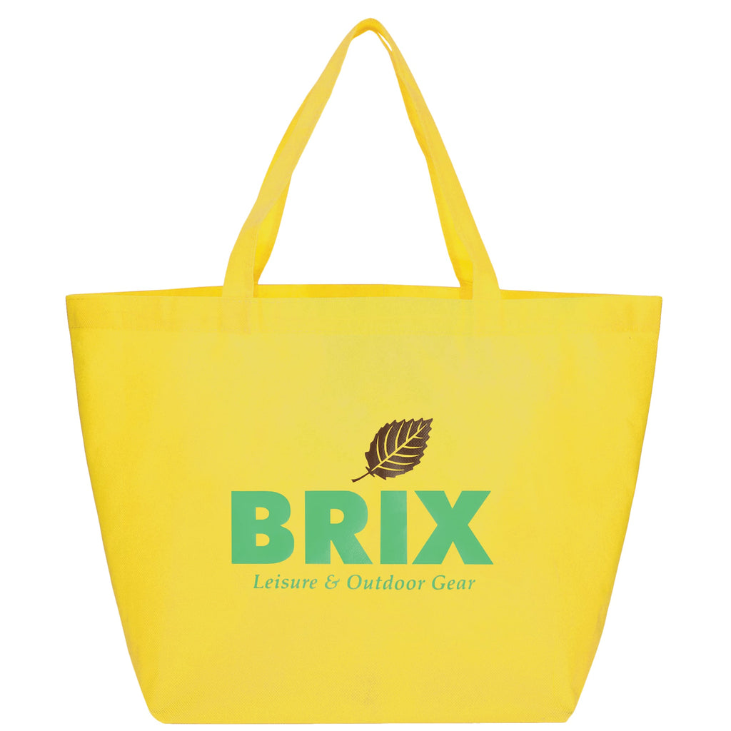 YaYa Flared Shopper Tote in Non-Woven Polypropylene - Yellow - Front