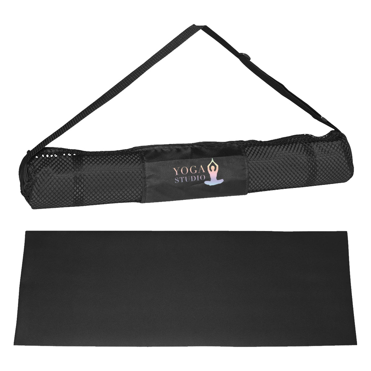 Yoga Mat with Carrying Case - Black - Colorbrite