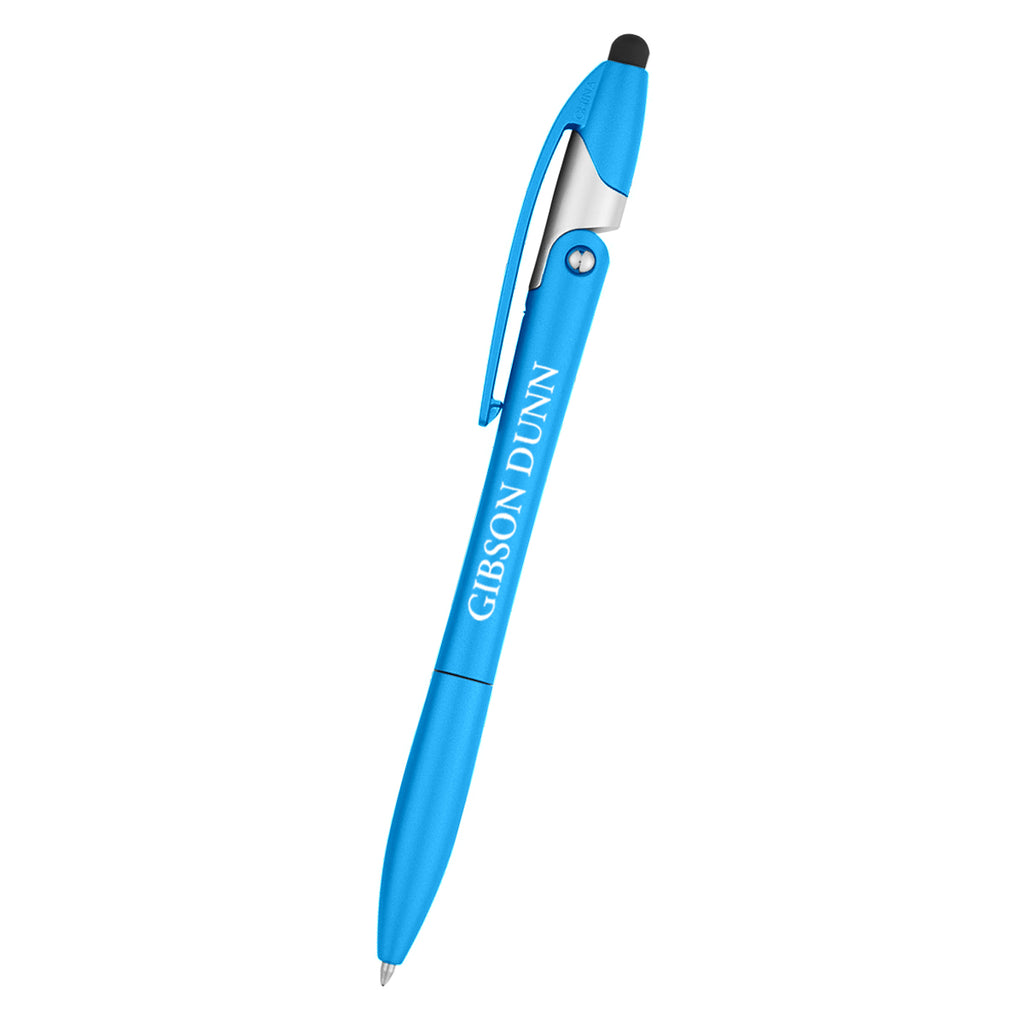 Yoga Pen with Stylus and Phone Stand - Teal - Silk Screen