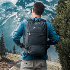 Yosemite Backpack with Removable Belt Bag in Recycled PET - Black - Lifestyle_Silkscreen
