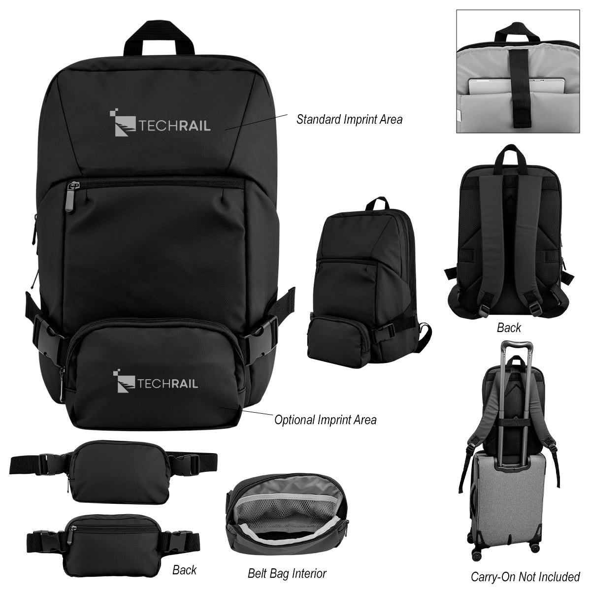 Yosemite Backpack with Removable Belt Bag in Recycled PET
