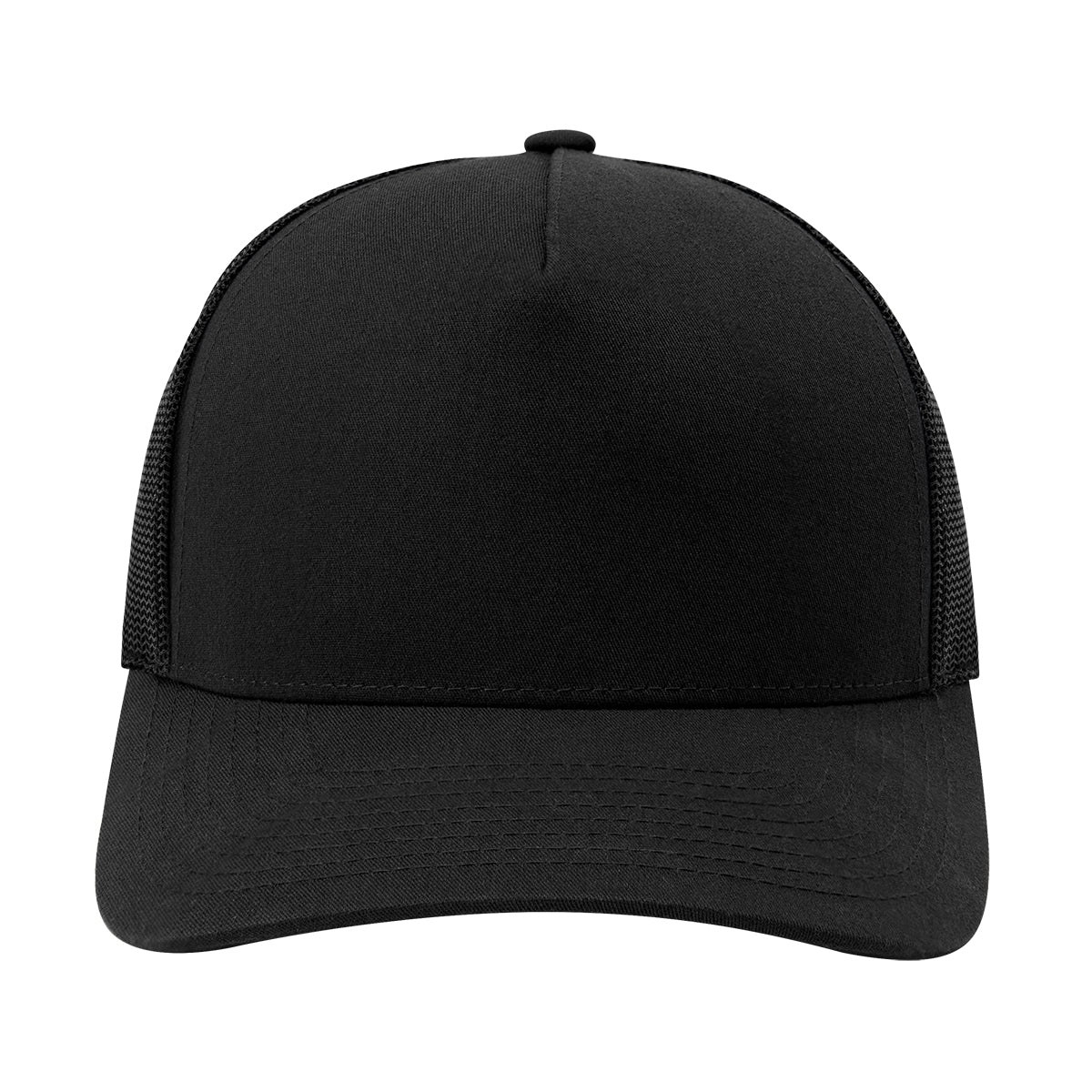 YP Classics Retro Trucker Cap, 5 Panel - Black - Front