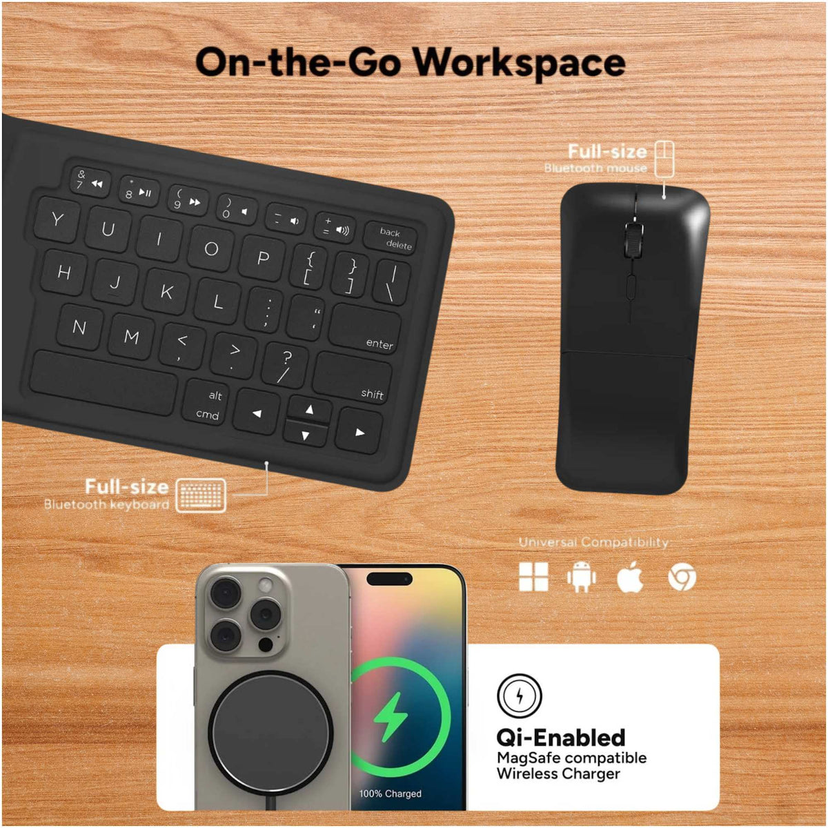 ZAGG Desktop Essentials Travel Kit with Keyboard and Mouse Transfer - Gray - Photo 4