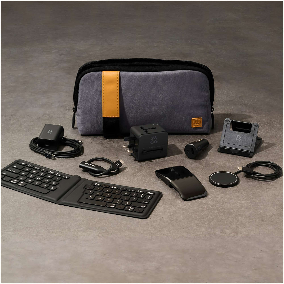 ZAGG Desktop Essentials Travel Kit with Keyboard and Mouse Transfer - Gray - Photo 5