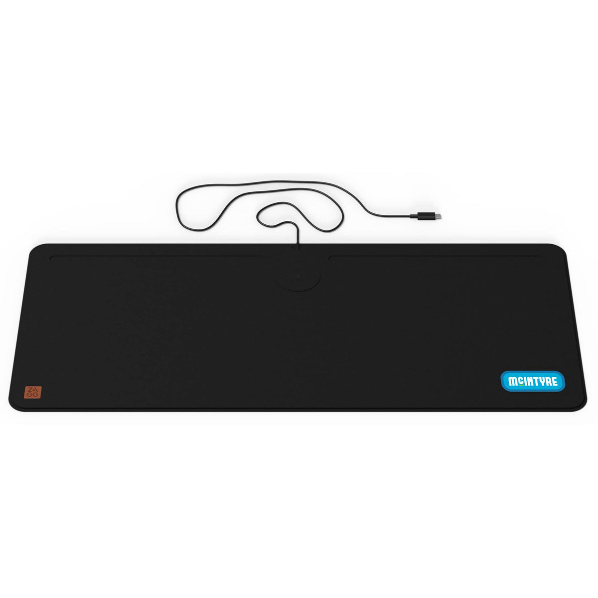 ZAGG Wireless Charging Desk Mat Transfer - Black - Front