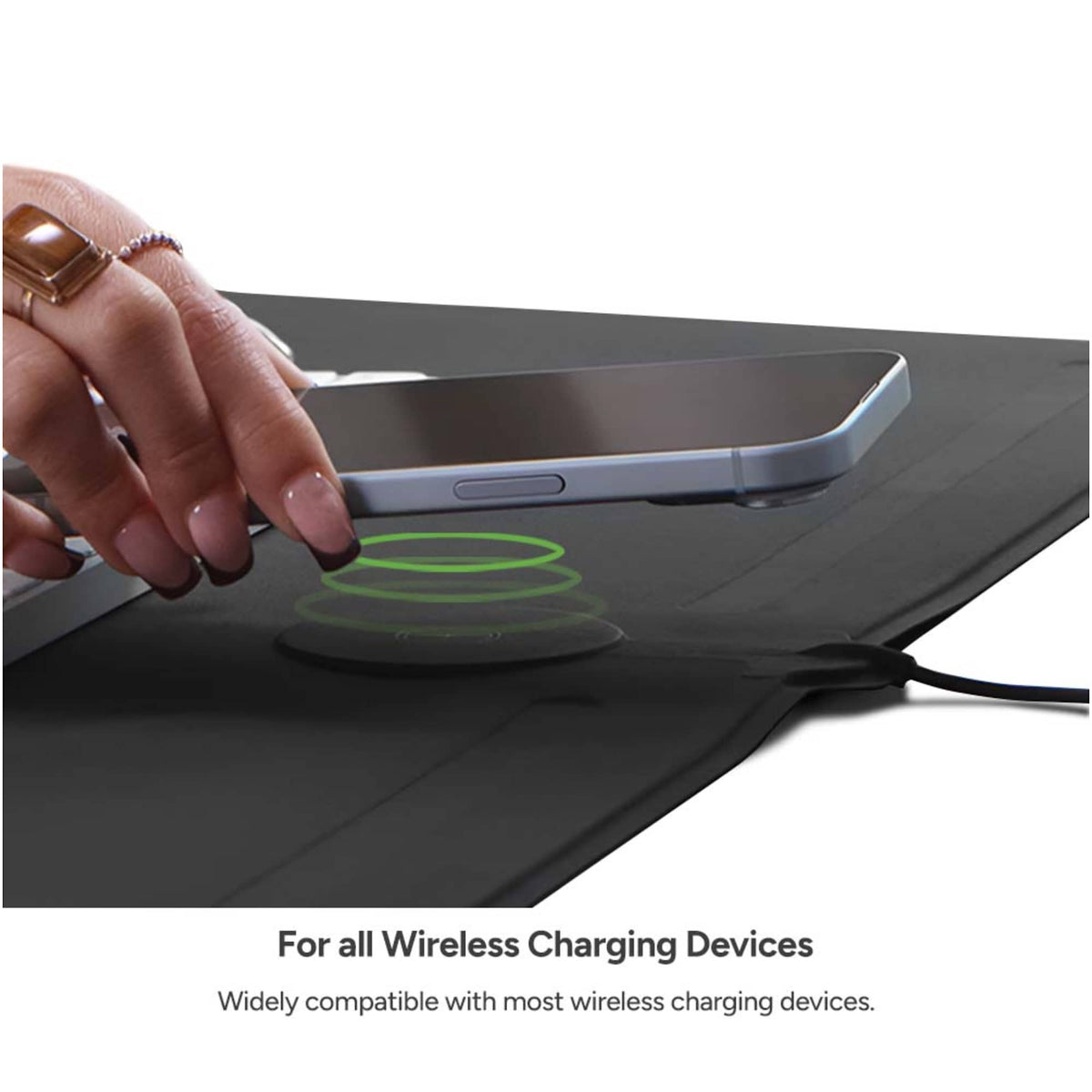 ZAGG Wireless Charging Desk Mat Transfer - Black - Photo 2
