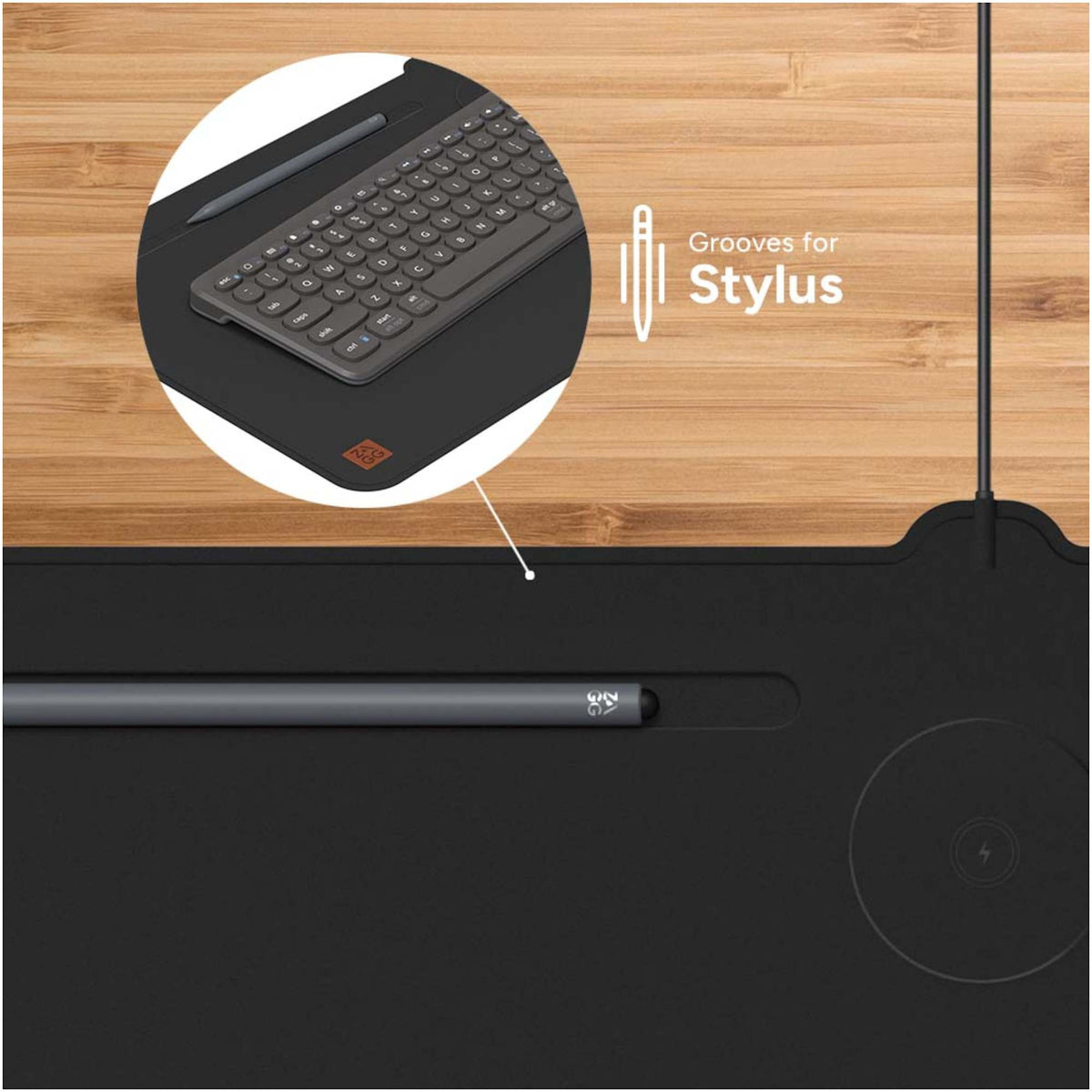 ZAGG Wireless Charging Desk Mat Transfer - Black - Photo 4