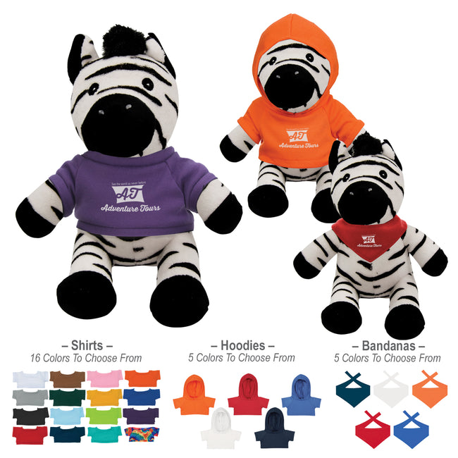 Zander Zebra Plush Toy, 6 Inch