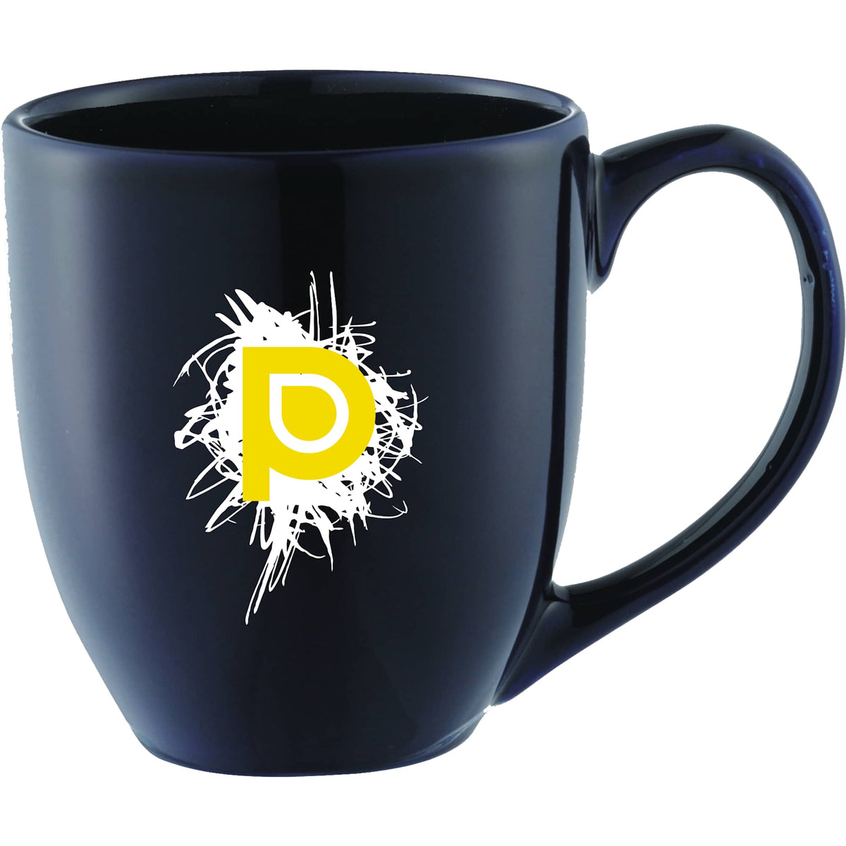 Zapata Glossy Ceramic Mug, 15 oz - Navy Blue - Front