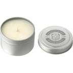 Zen Tea Soy Candle in a Mini Tin, 2.7 oz Laser Engraving - Silver - Left Angle