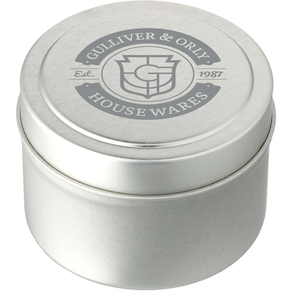 Zen Tea Soy Candle in a Mini Tin, 2.7 oz Laser Engraving - Silver - Right Angle