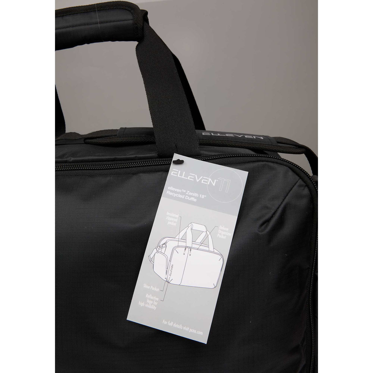 Zenith Recycled Duffel Bag for 18 Inch Laptops Embroidery - Black - Detail