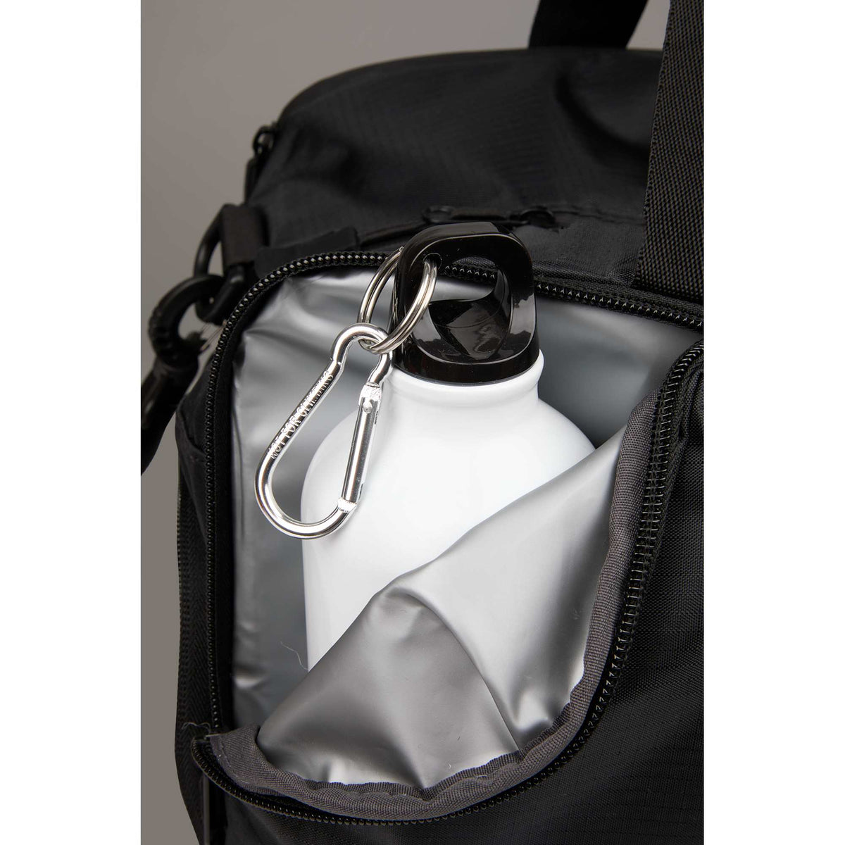 Zenith Recycled Duffel Bag for 18 Inch Laptops Transfer - Black - Propped 2